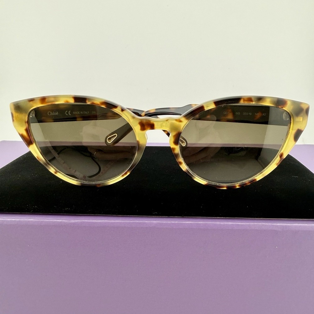 Chloe Women's Brown Havana Tortoiseshell Cat-Eye Sunglasses CE757S-845